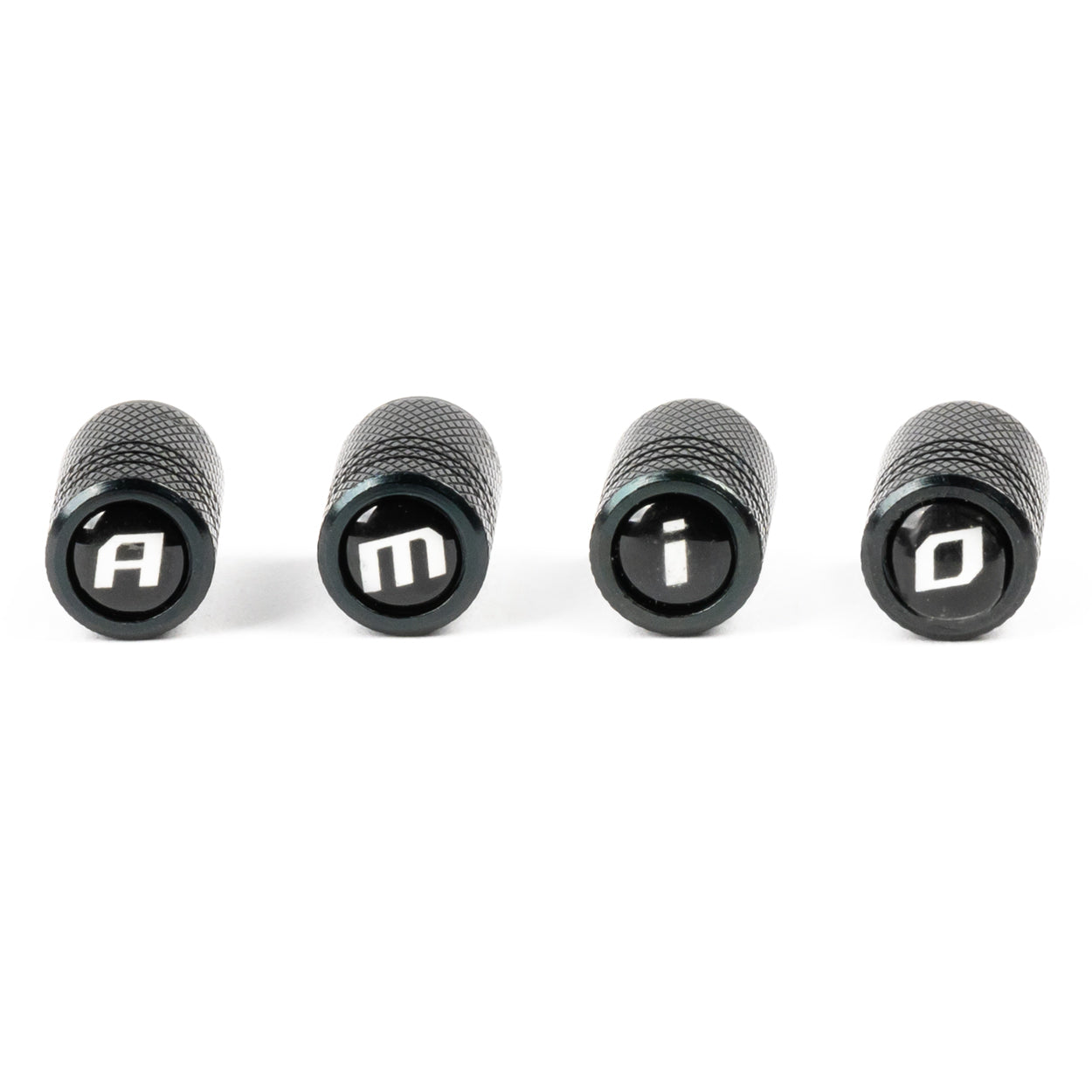 Opti Car Parts - Aluminium zwarte ventieldop AMiO 4 stuks - Auto-accessoires - artikel 03277