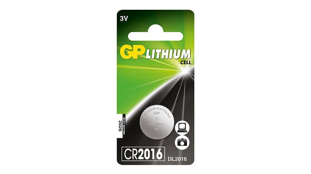 GP Lithium knoopcel CR2016 blister 1