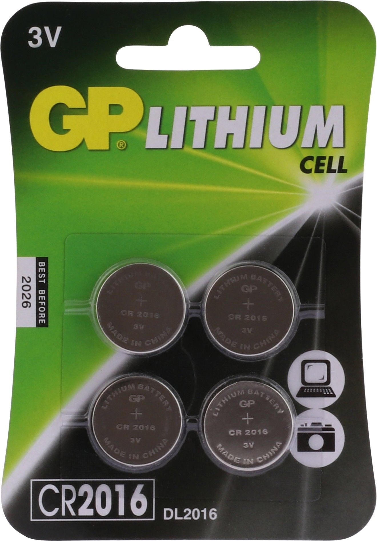 GP Lithium knoopcel CR2016 blister 1x4