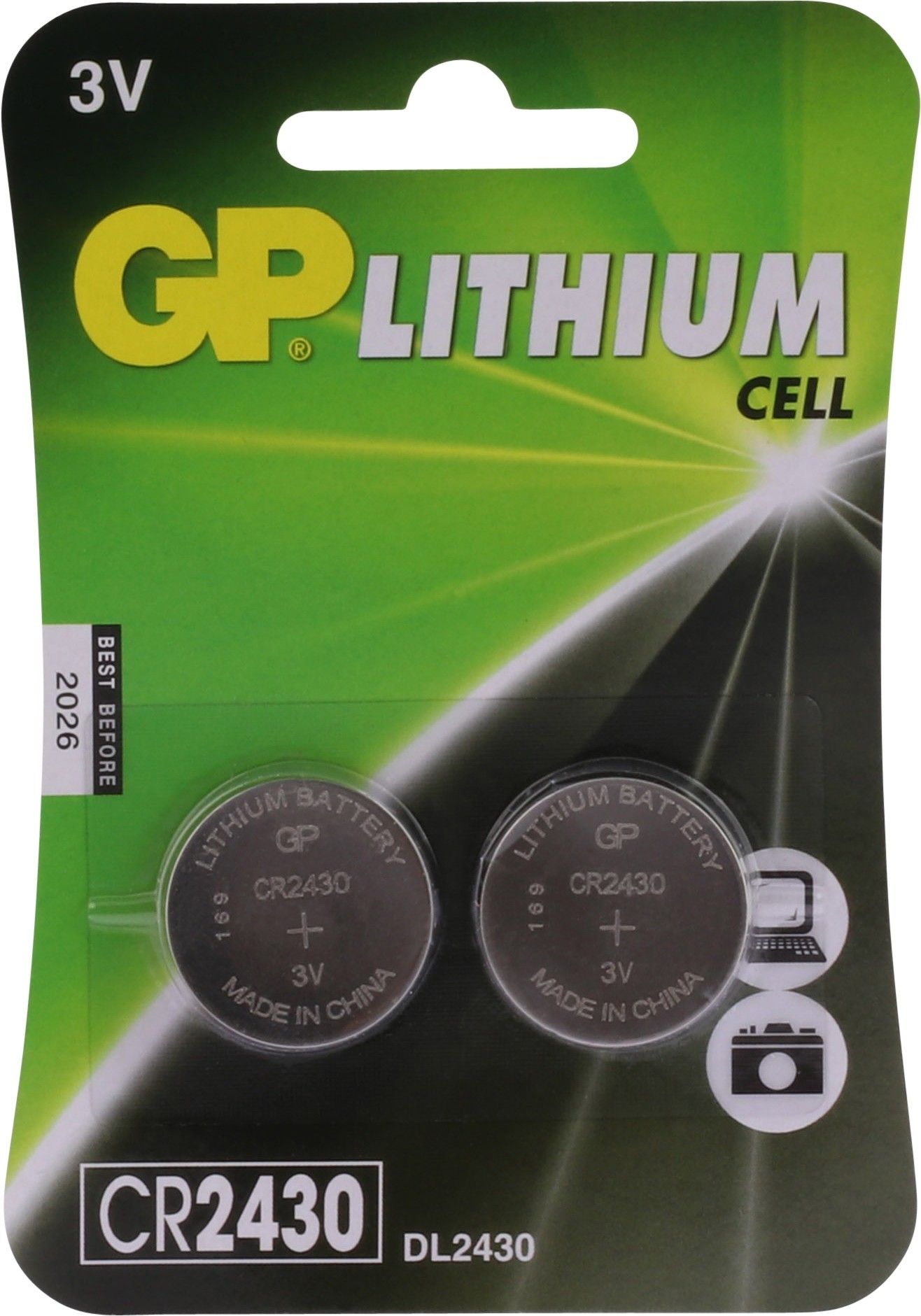 GP Lithium knoopcel CR2430 blister 1x2