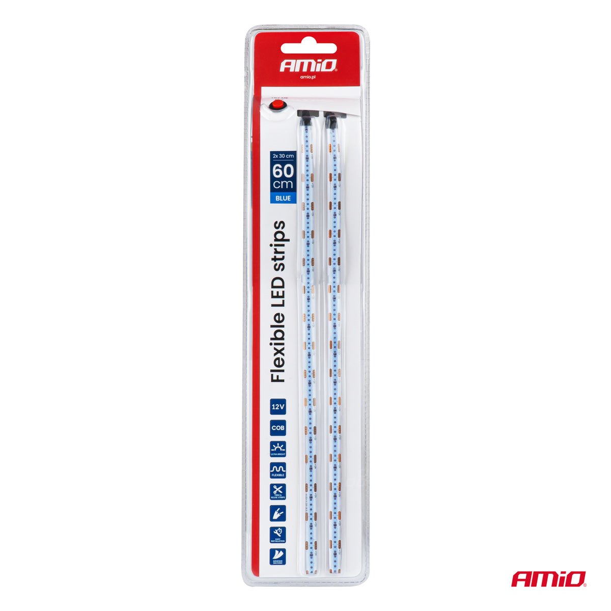 Flexibele LED COB-strips blauw 2x30 cm 12V AMiO 04571 - AMiO 04571 - productafbeelding 10