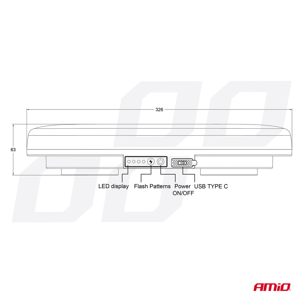 Draadloze LED-lichtbalk R65/R10 26W 12/24V AMiO 04369 - AMiO 04369 - productafbeelding 14