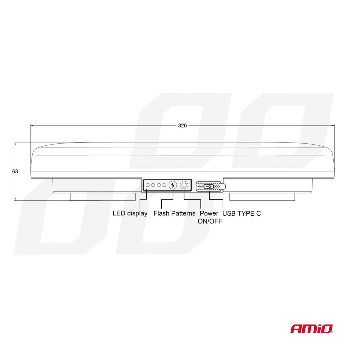 Draadloze LED-lichtbalk R65/R10 26W 12/24V AMiO 04369 - AMiO 04369 - productafbeelding 14
