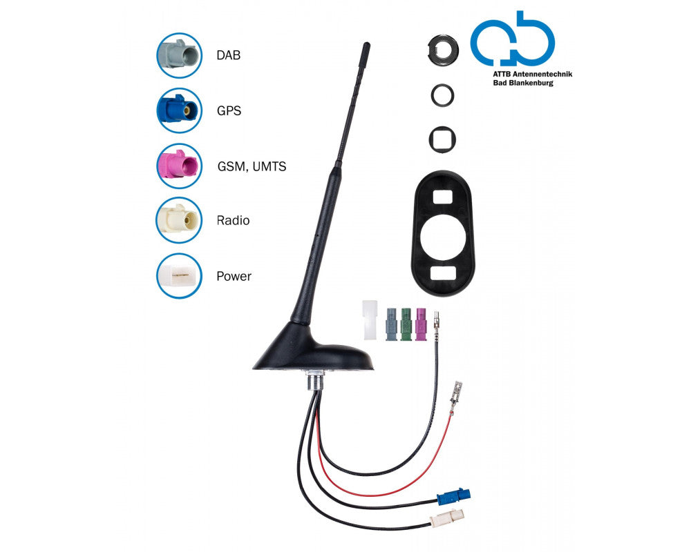 Bad Blankenburg 16V Dak antenne AM/FM DAB+, DVB-T, GPS 76graden hoek