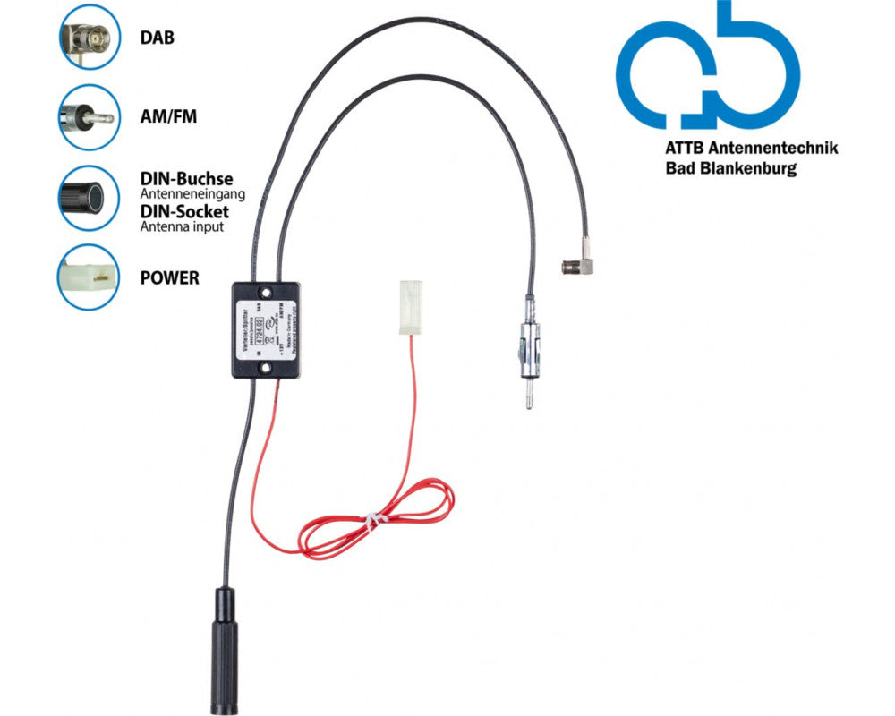 Bad Blankenburg Antennesplitter AM/FM DAB+ DIN(f)>DIN(m)/SMB(f) passief