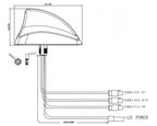 Opti - Shark fin antenne AM / FM DAB / DAB + GNSS (GPS) excl. verlengkabels