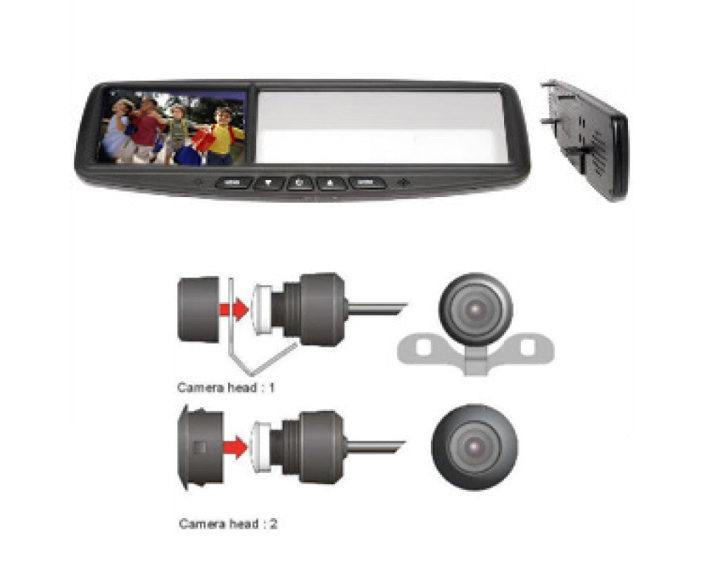 LCD spiegel 4.3" met mini camera