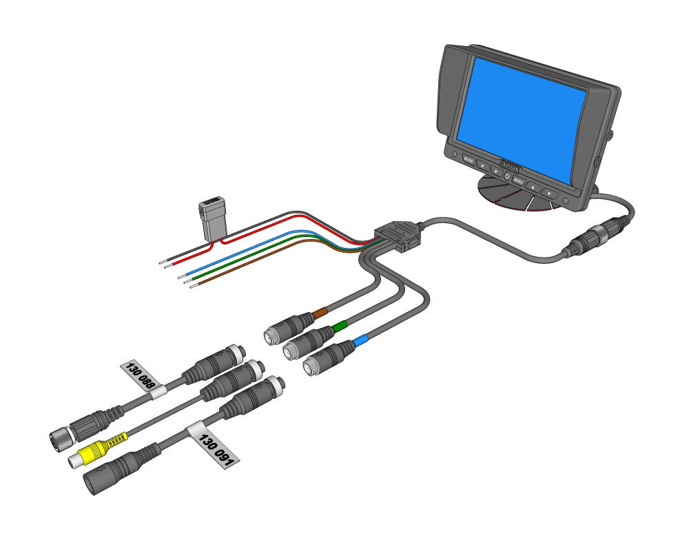 LCD monitor 7" met 3x 4Pin ASIA