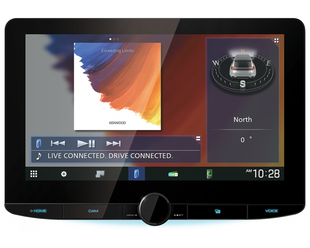 Kenwood DMX5623DABS - 10" HD Zwevend scherm - Draadloze carplay + Android Auto (incl dab antenne)