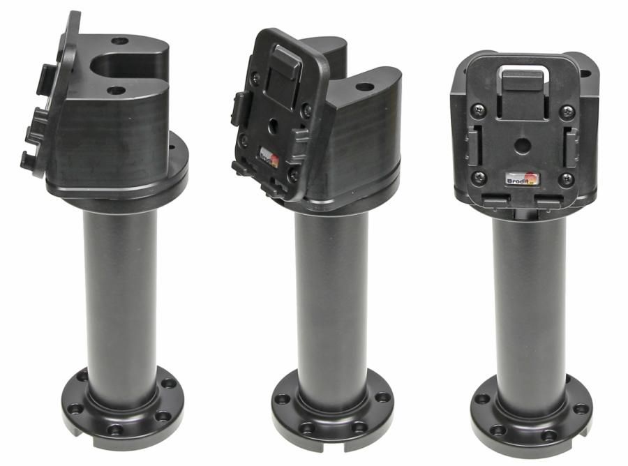 Pedestal Mount 6 for cable Kop 75° & MoveClip H:222mm Black