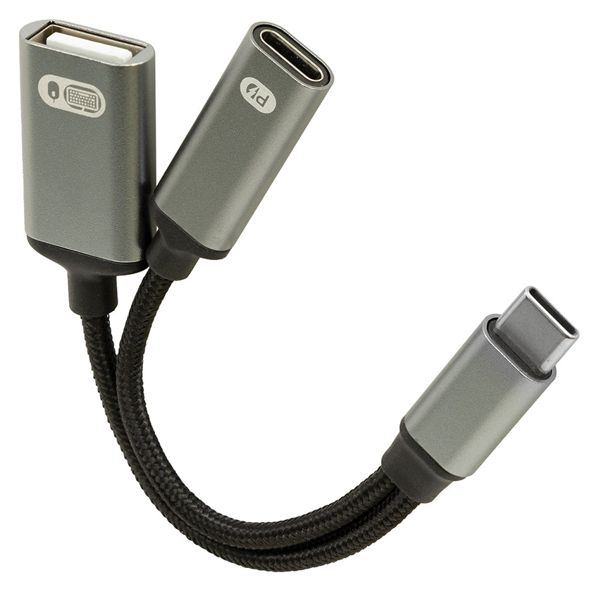 USB-C Splitter, PD 60W + USB-A Data 216478