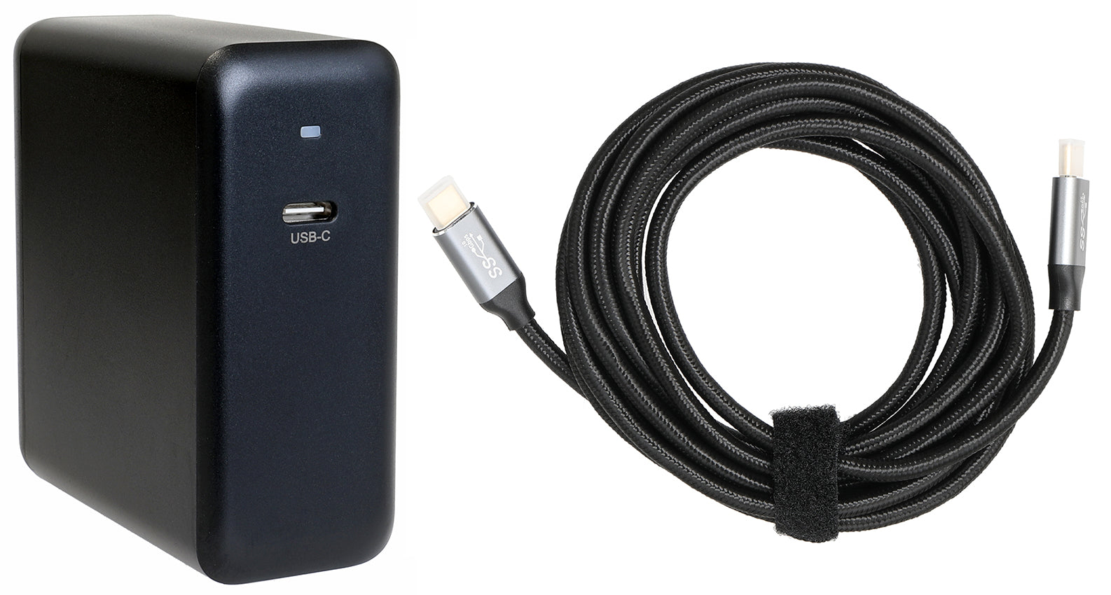 Brodit 100W charger with US Cable and 3m Type-C to Type-C cable 217228