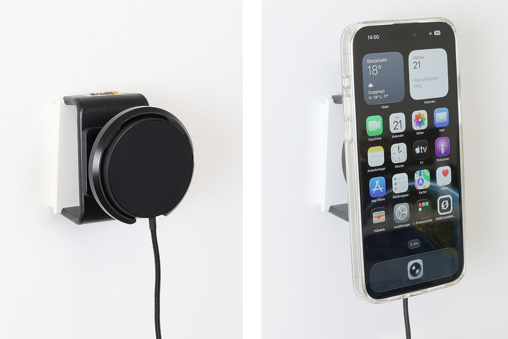 Brodit magnetische Qi2-houder met draadloze lader 25W – met 12/24V-adapter (217305) - Telefoon- & Tablethouder - afbeelding 4
