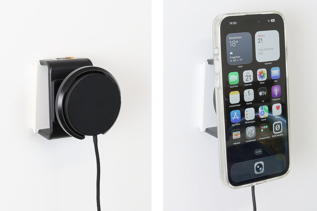 Brodit magnetische Qi2-houder met draadloze lader 25W – met 12/24V-adapter (217305) - Telefoon- & Tablethouder - afbeelding 4