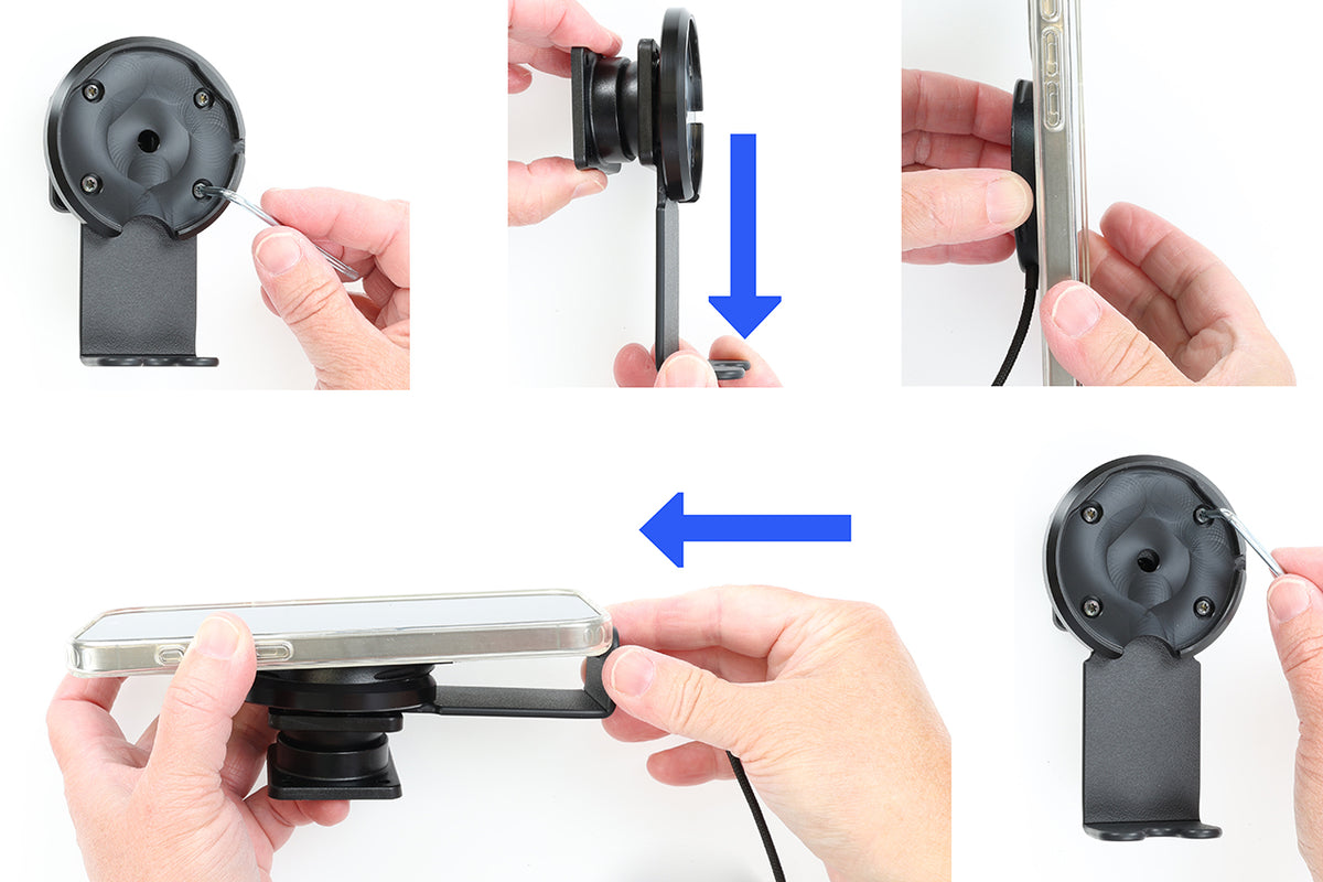 Brodit magnetische Qi2-houder met draadloze lader 25W – kantelbaar en draaibaar, met toestelsteun (217307) - Telefoon- &
