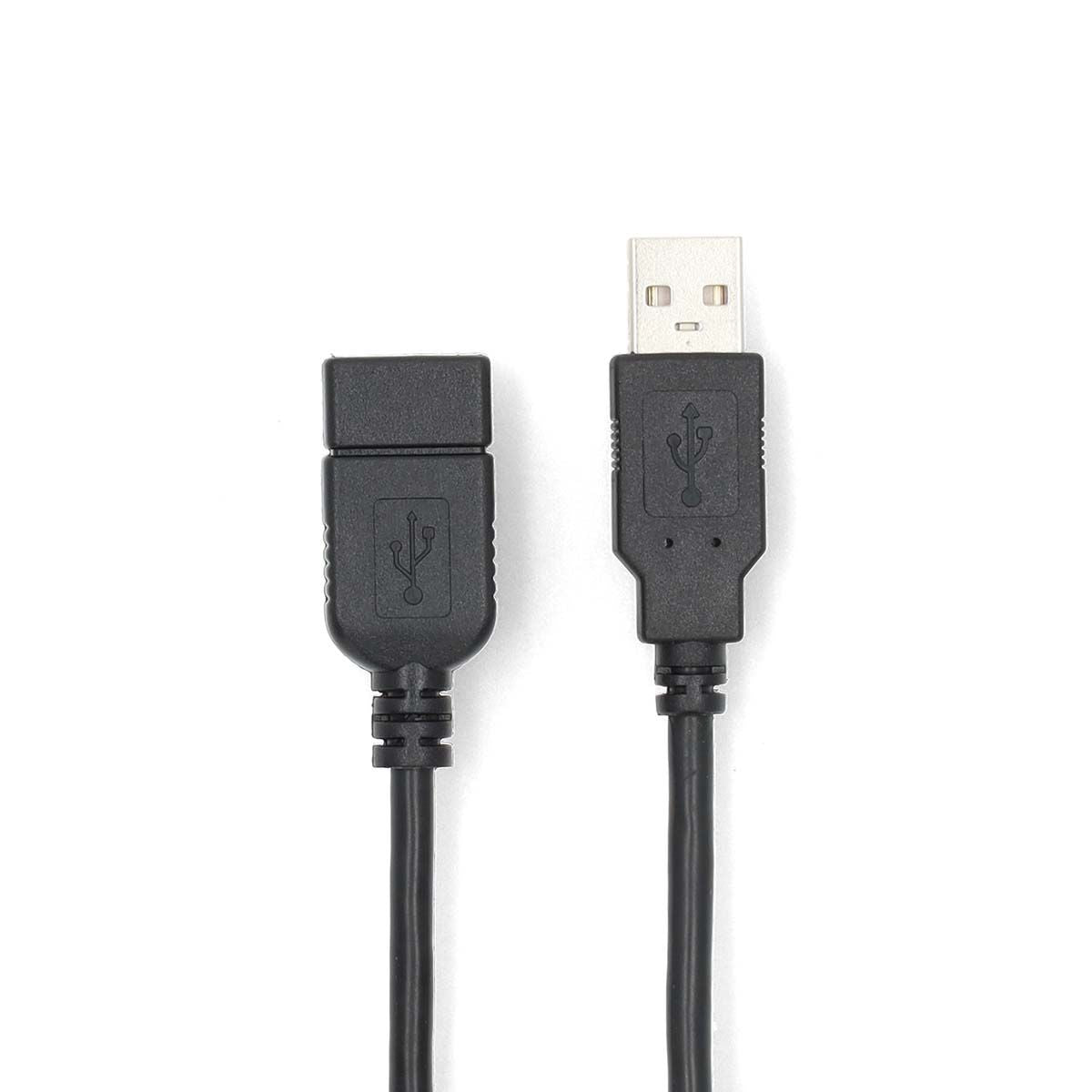 Verlengkabel usbA M - usbA F (USB 2.0) 1 meter zwart