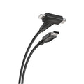 Datakabel usbC - usbC + Lightning 2in1 StrikeLine™ 1.2m zw