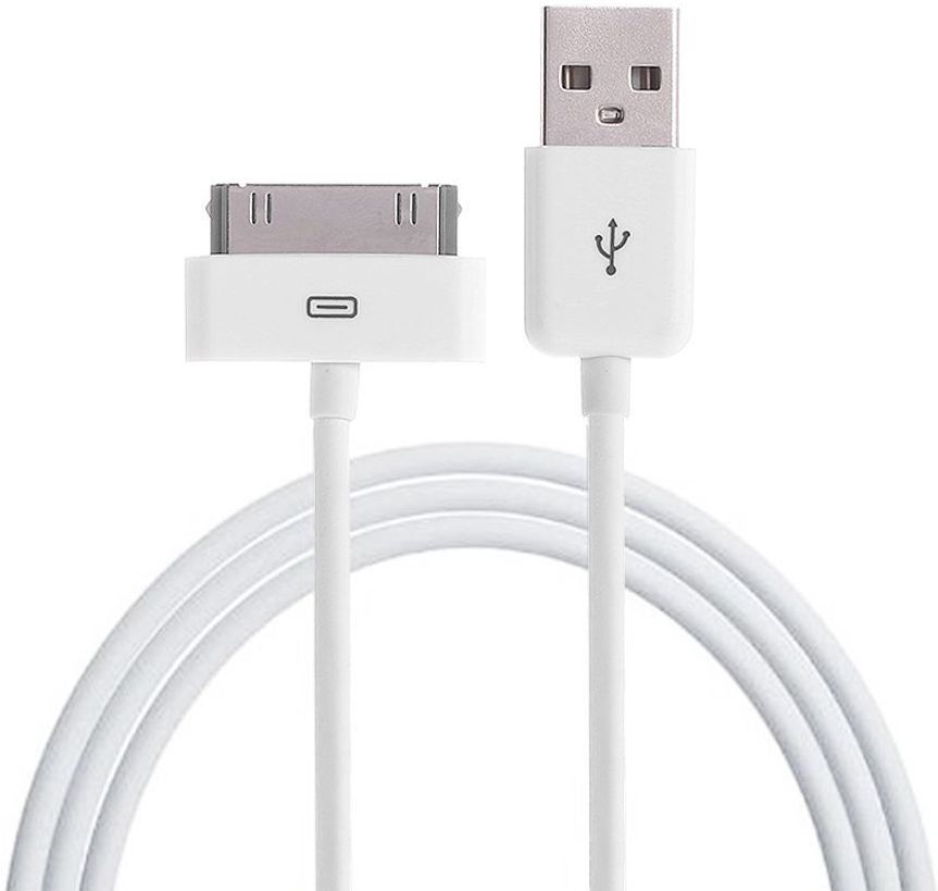 Datakabel usbA - 30 Pin Apple MA591G wit 1.2m