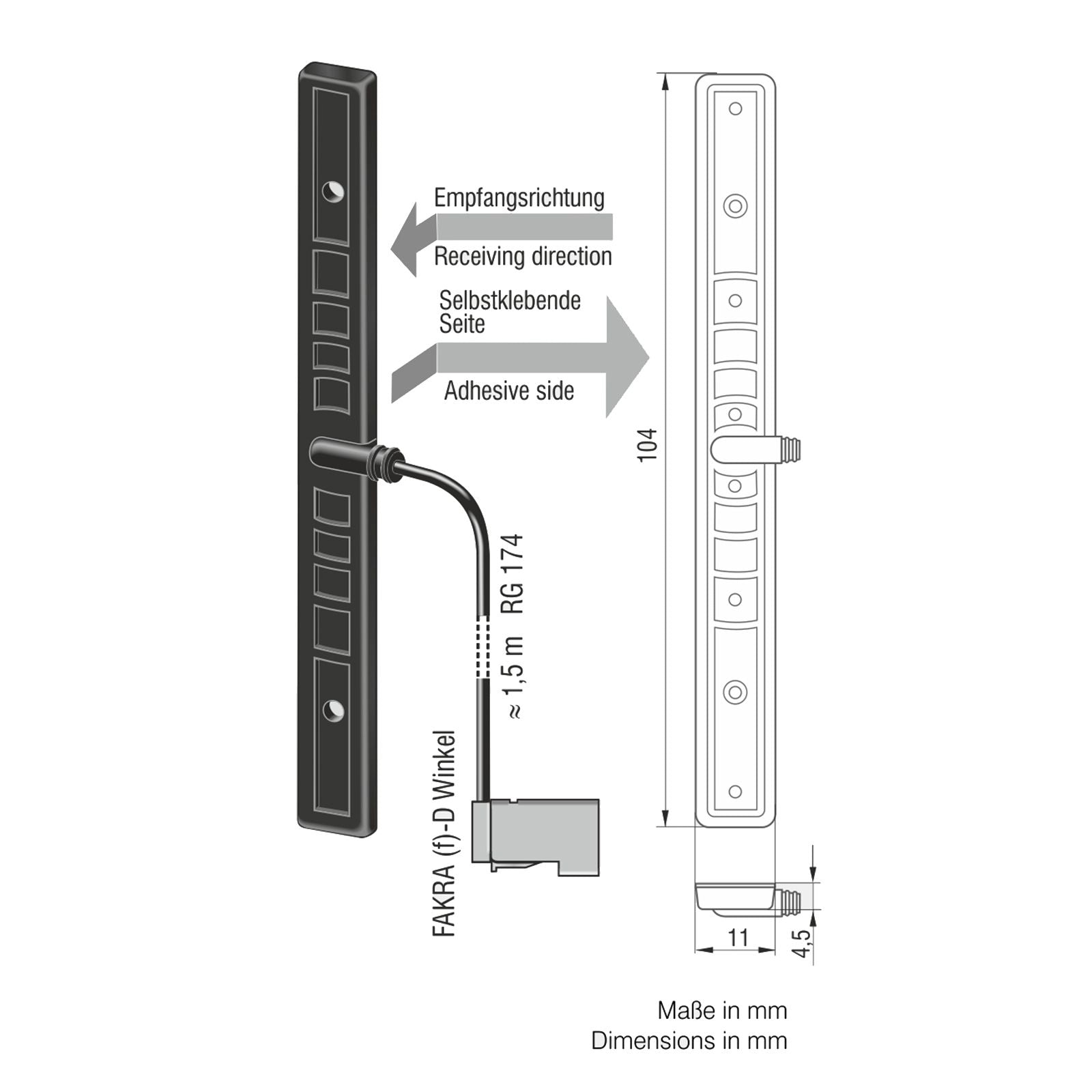 Antenne GSM UMTS WLAN LTE Fakra F 1 5m