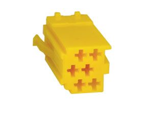 conn. mannelijk 6-pin yellow MINI ISO