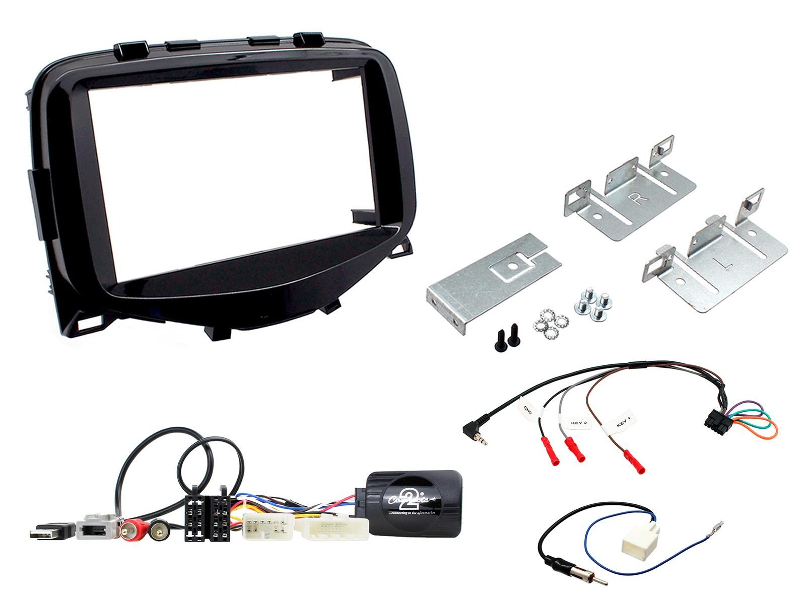 2DIN KIT Citroen C1 14-21 max diepte 150mm piano zwart