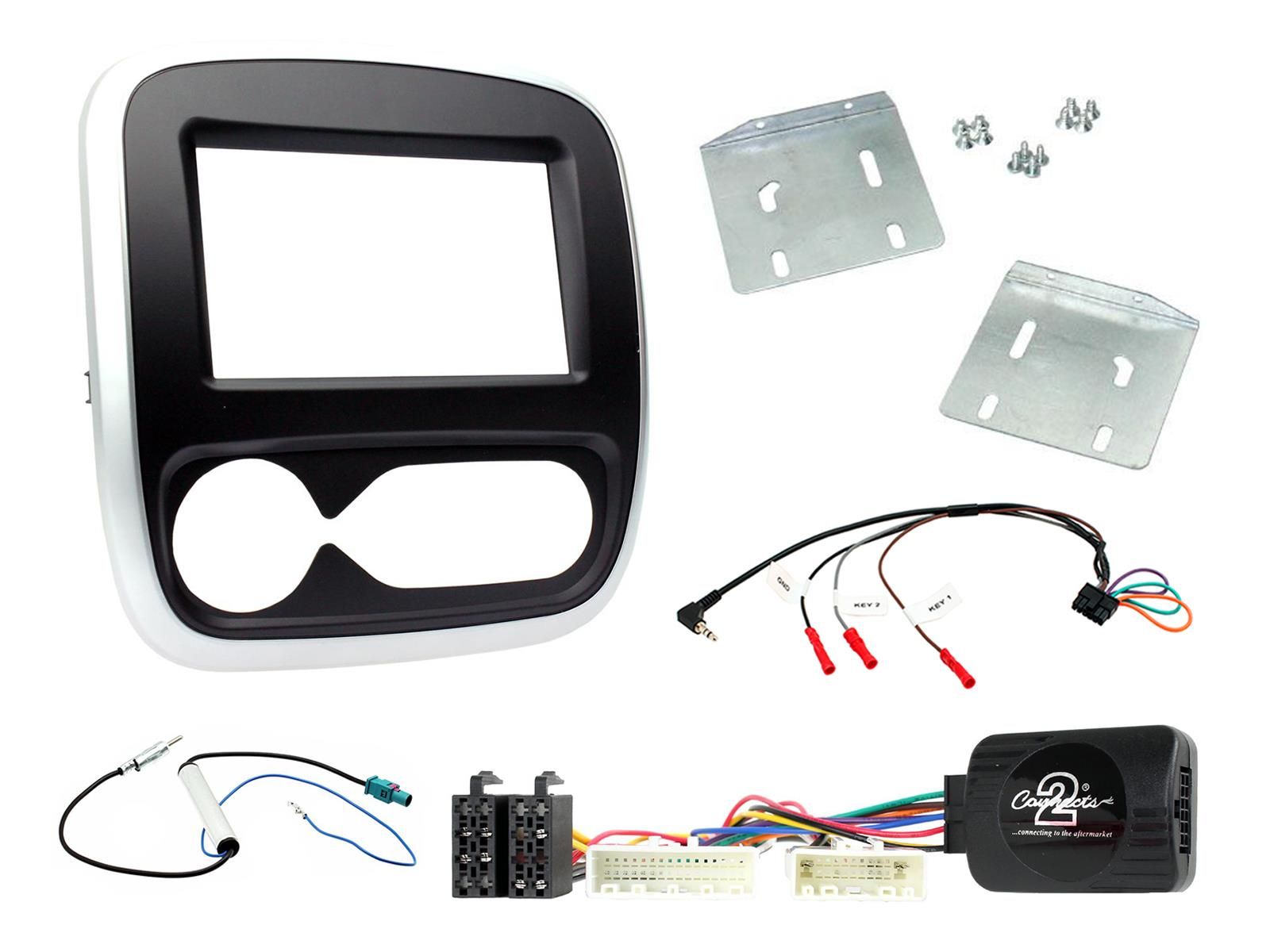 2DIN KIT Renault Trafic 17-19 auto airco zilver/zwart