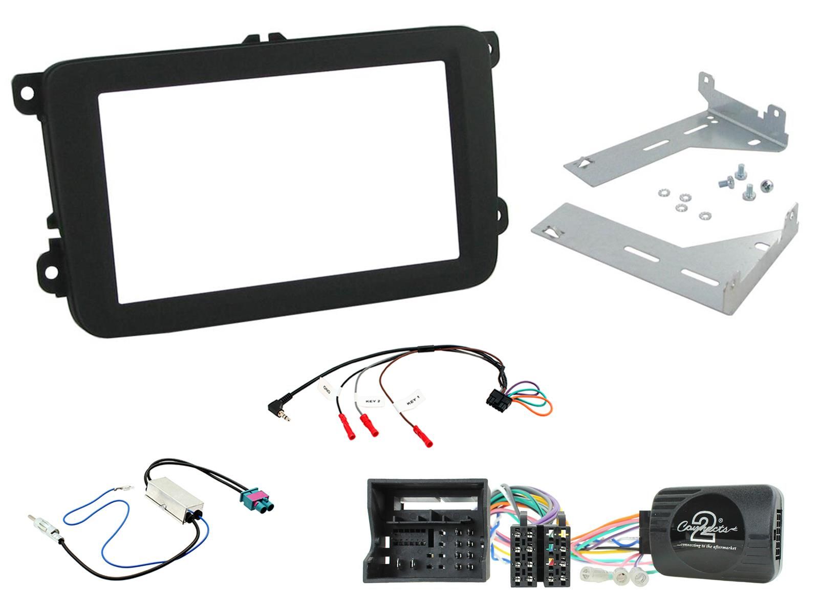 2DIN KIT VW Beetle Caddy Tiguan T6 15-20 zwart