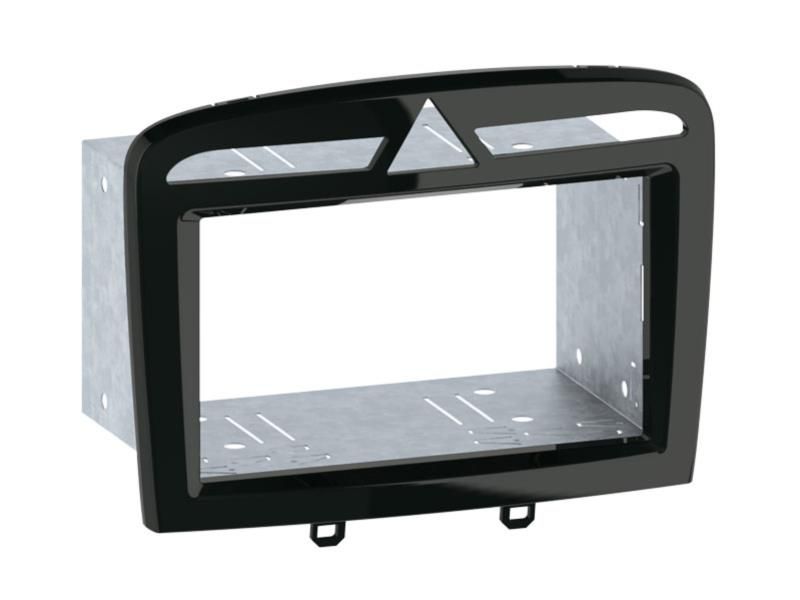 2-DIN frame Peugeot 308 08-14 met sleuven piano zwart
