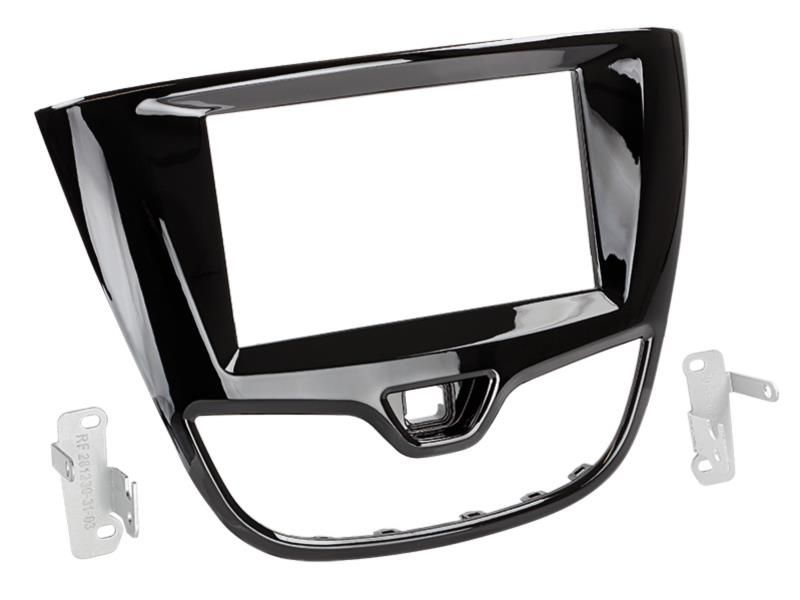 2-DIN frame Opel Karl 15-17 (3 vent. roosters) piano zwart