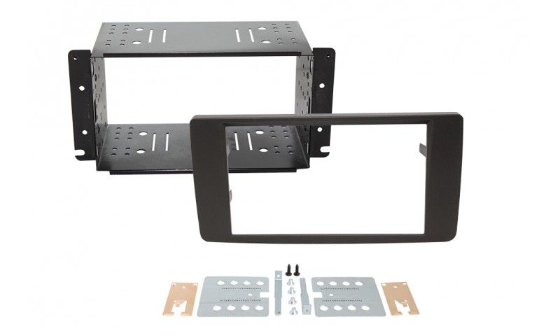 2-DIN frame MAN TGS TGX 07- rubber touch zwart