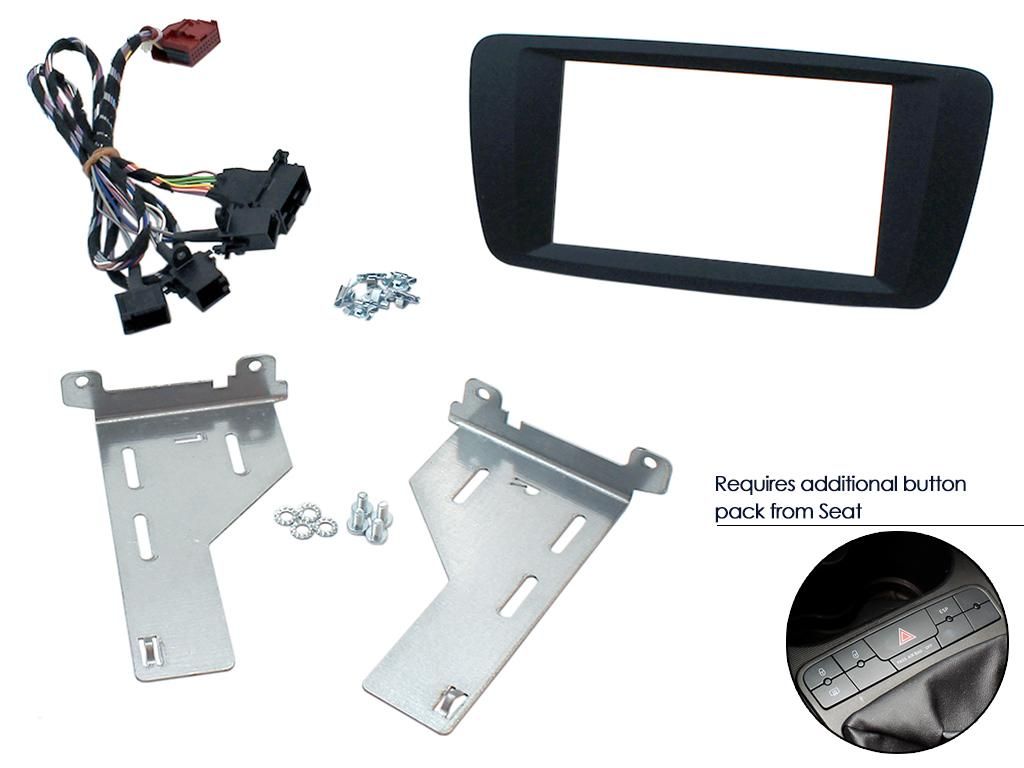 2-DIN frame Seat Ibiza 08-14 zonder OEM navigatie zwart
