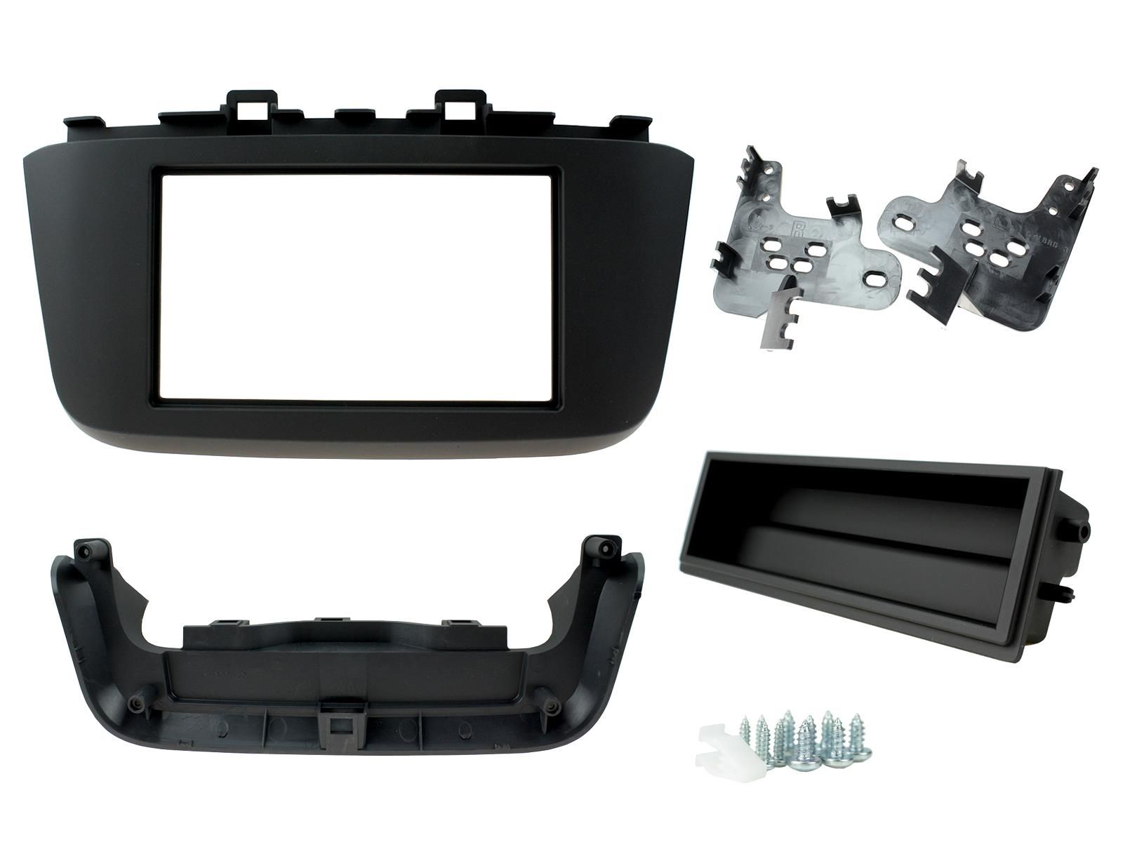 2-DIN frame Hyundai Kona 18- met bakje ISO zwart