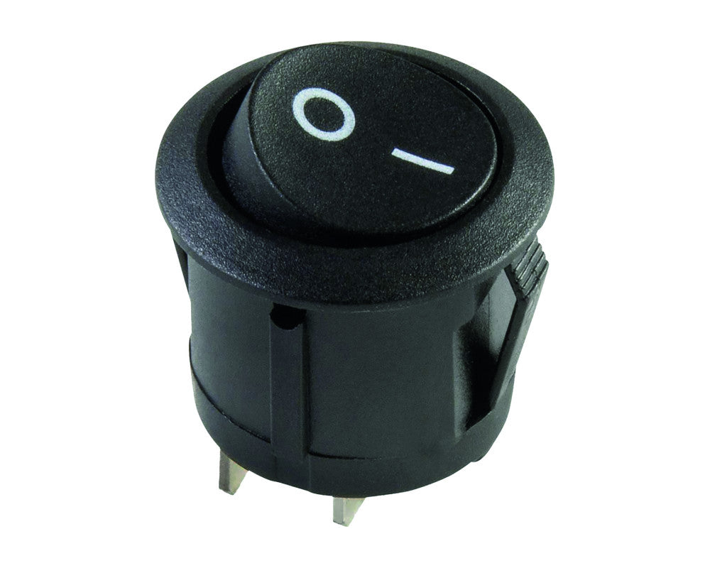 wipschakelaar rond 20 mm aan/uit 12V10A 2tab 4,8mm onverlicht in blister