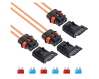 Recoil ATC/ ATO zekering houder met kapje 16AWG 1.5mm2, 3x incl. 3x 10A & 3x 15A zekering
