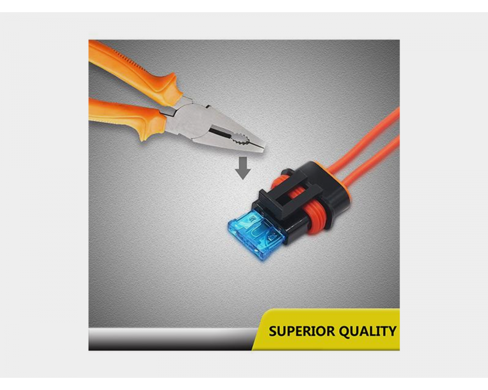 Recoil ATC/ ATO zekering houder met kapje 16AWG 1.5mm2, 3x incl. 3x 10A & 3x 15A zekering