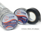 Lionbrand isolatietape 15mm x 10 meter zwart, 10 rolletjes,  (150% oprekbaar!!) afbeelding 2