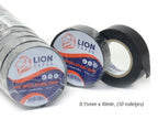 Lionbrand isolatietape 15mm x 10 meter zwart, 10 rolletjes,  (150% oprekbaar!!) afbeelding 3