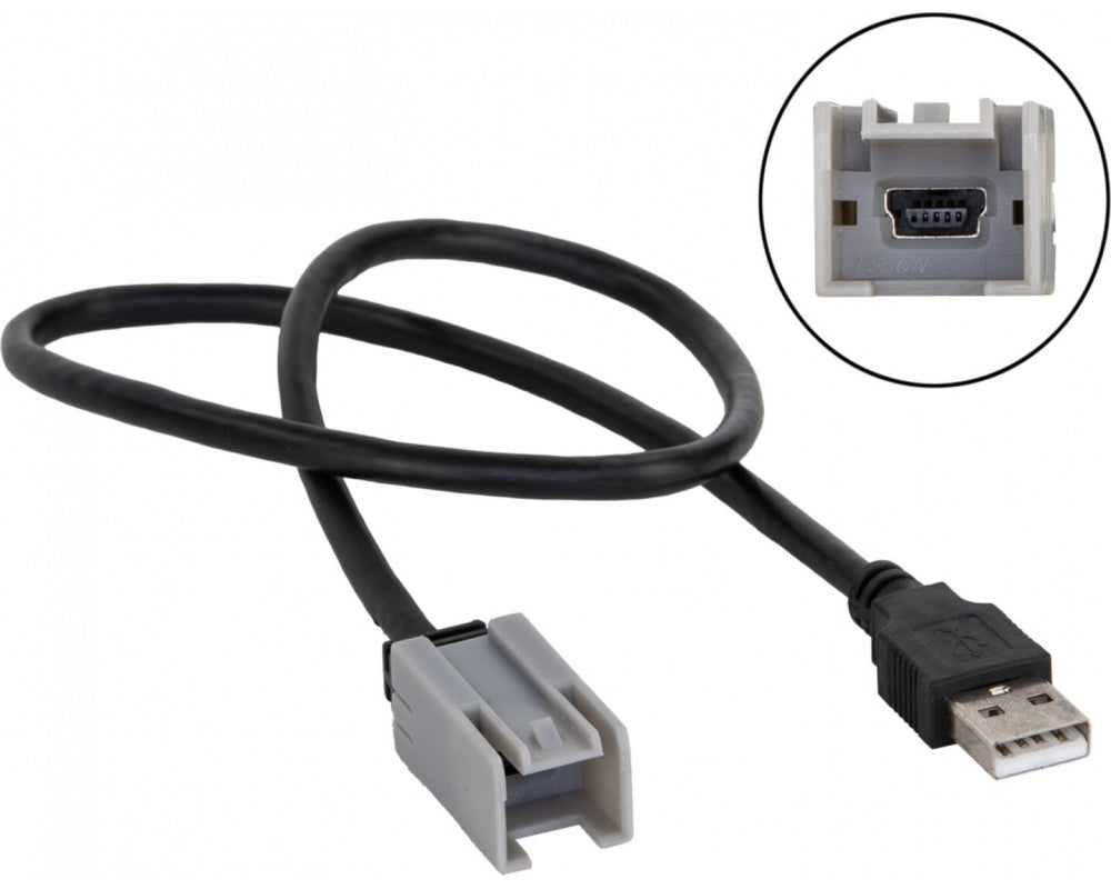 USB-adapter universeel mini USB grijs>USB-A los
