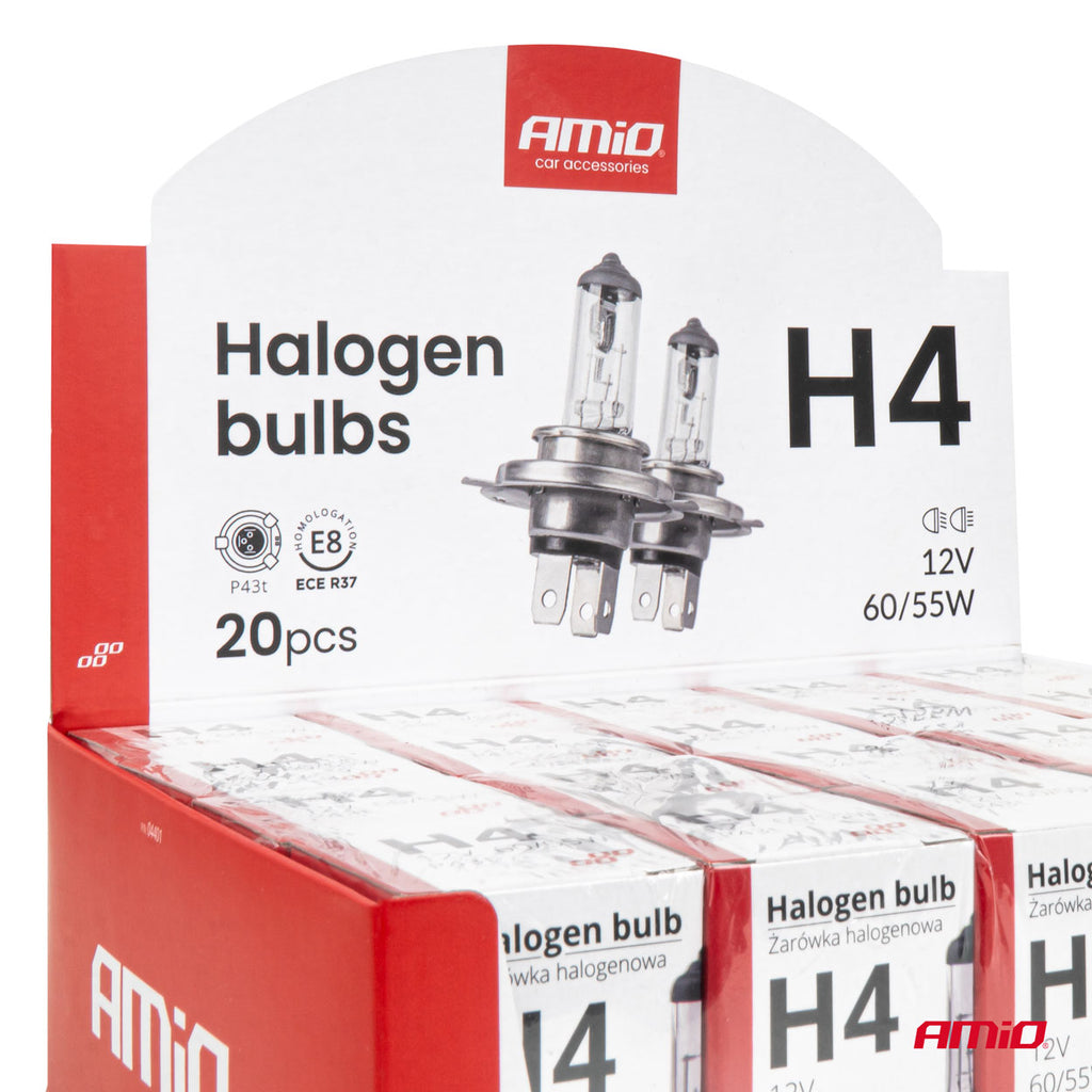 H4 halogeenlampenset 12V 60/55W UV-filter E8 20 stuks AMiO 04401 - AMiO 04401 - productafbeelding 4