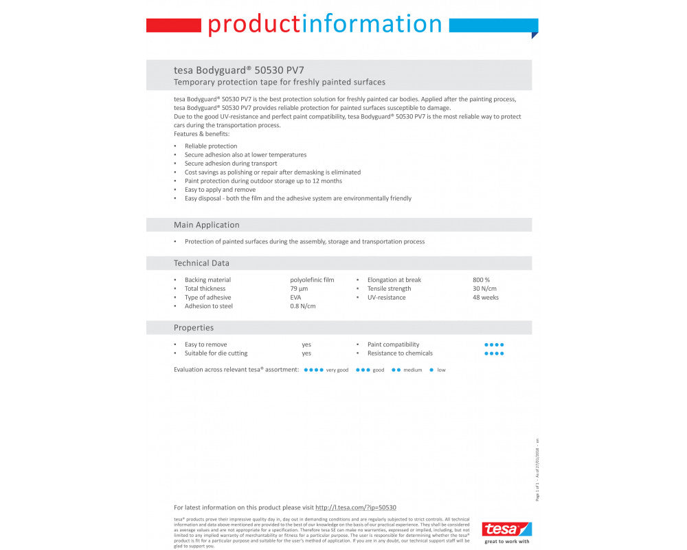 TESA BODYGUARD 50530 L.200mtr x B.400mm Wit (Per Stuk)