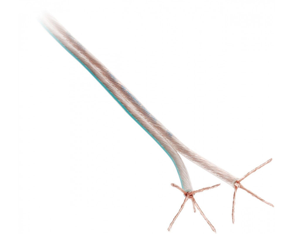 Luidspreker kabel 2 x 4,00 mm transparant mint 100 Meter LET OP: UITLOPEND ARTIKEL, KAN NIET RETOUR!
