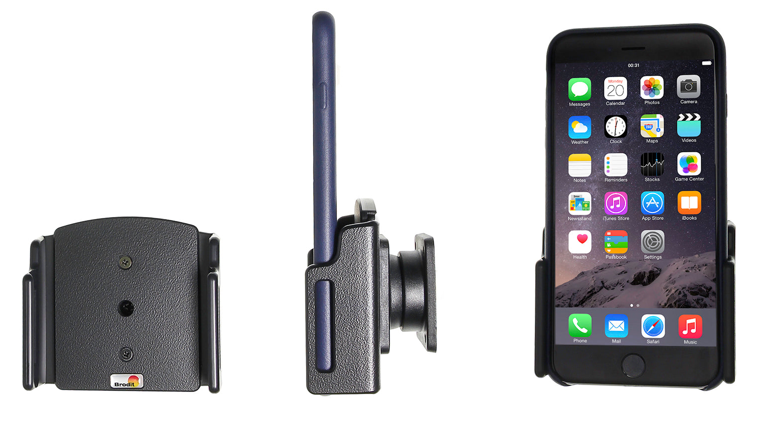 Brodit Passieve Houder 511667 - Telefoonhouder Apple iPhone 8 Plus / iPhone 7 Plus / iPhone 6S Plus / iPhone 6 Plus / iPhone 11 Pro