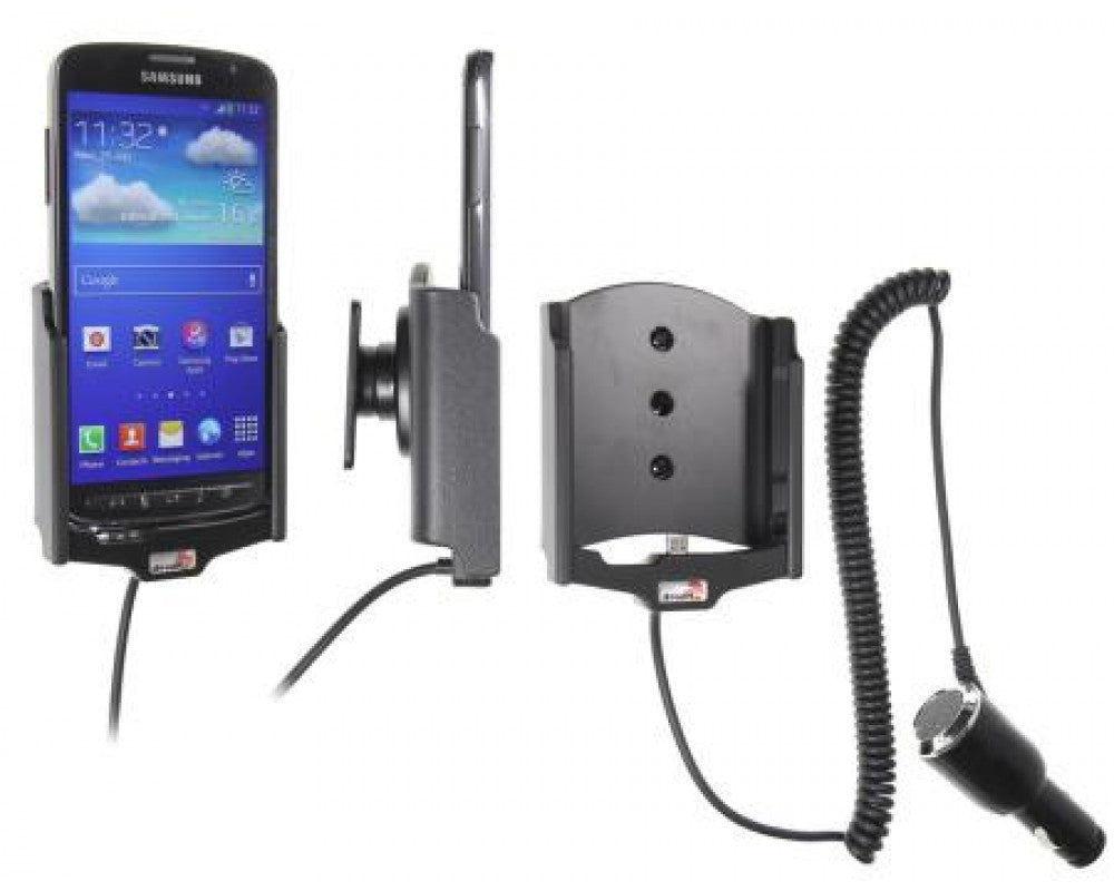 Brodit - Samsung Galaxy S4 Active GT I9295 Actieve houder met 12/24V lader - Telefoon- & Tablethouder - artikel 512545