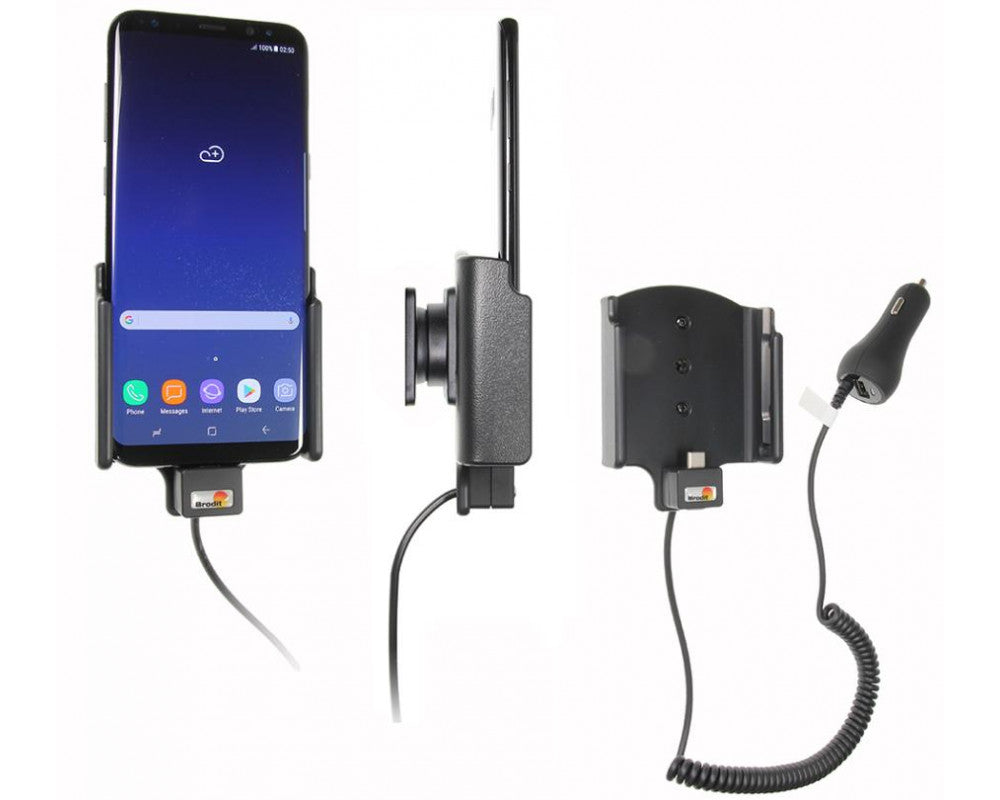 Brodit - Samsung Galaxy S8 Plus Actieve houder met 12/24V lader - Telefoon- & Tablethouder - artikel 512967