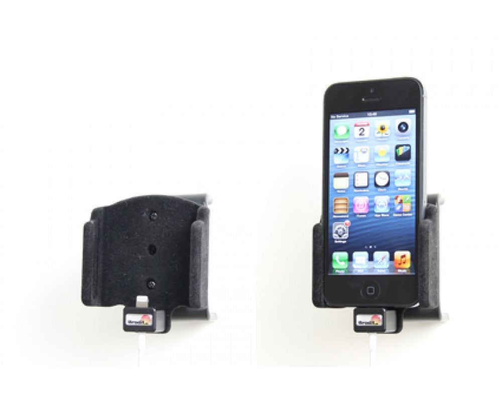 Brodit - Apple iPhone 5 / SE Passieve houder. Originele lightning kabel met Belkin USB 12/24V plug - Telefoon- & Tablethouder