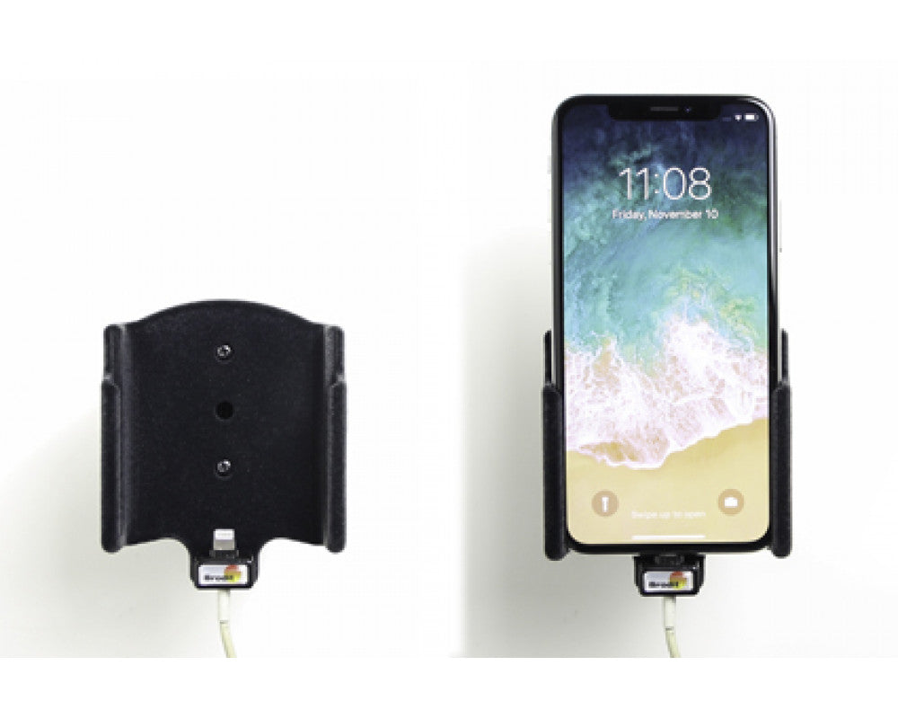 Brodit - Apple iPhone X / Xs Passieve houder. Voor originele Apple lightning naar USB kabel (Gestoffeerd) - Telefoon- & Table