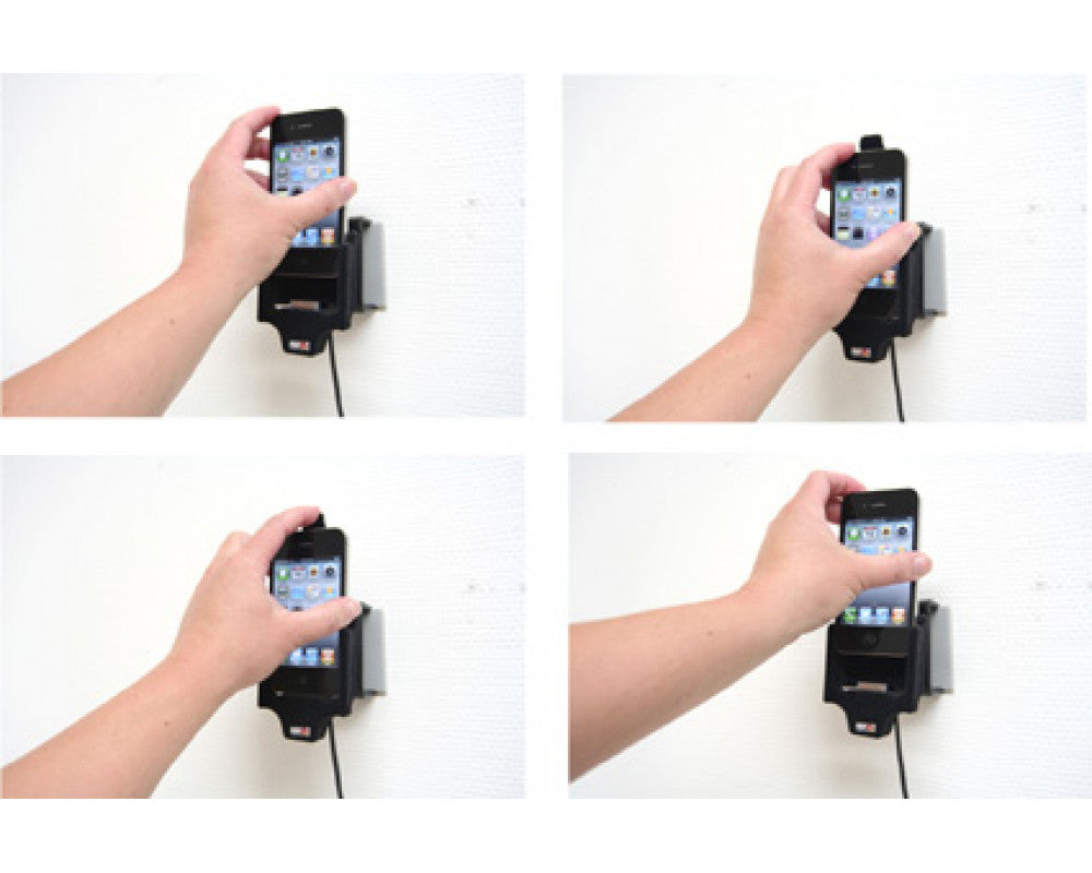 Brodit - Apple iPhone 4/4S Actieve houder. Met slot en 12V USB Let op: Uitlopend artikel, Kan niet retour! - Telefoon- & Tabl