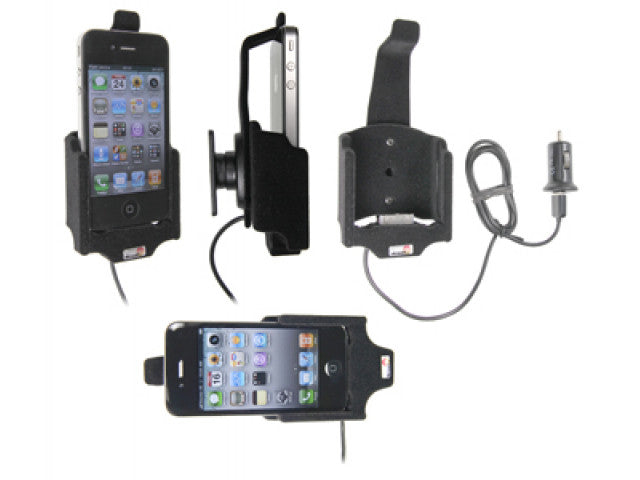 Brodit - Apple iPhone 4/4S Actieve houder. Met slot en 12V USB Let op: Uitlopend artikel, Kan niet retour! - Telefoon- & Tabl