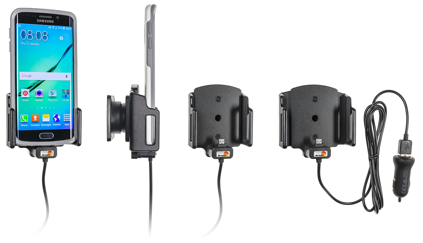 Active holder with USB-cable and cig-plug adapter 521621