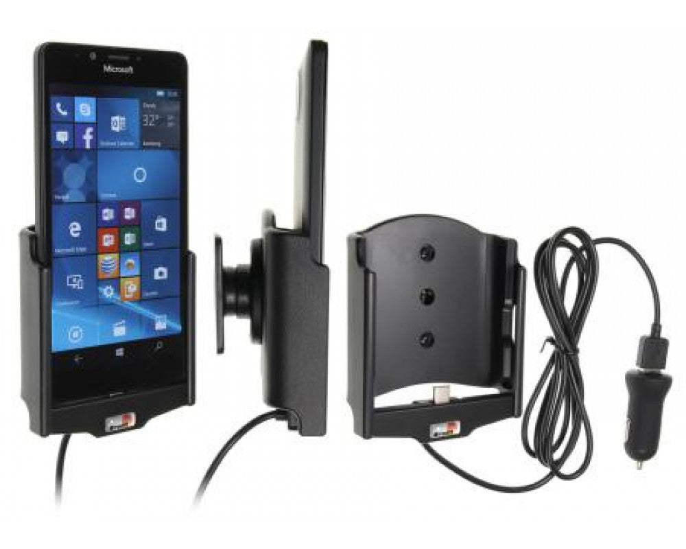 Brodit - Microsoft Lumia 950 Actieve houder met 12V USB plug - Telefoon- & Tablethouder - artikel 521829